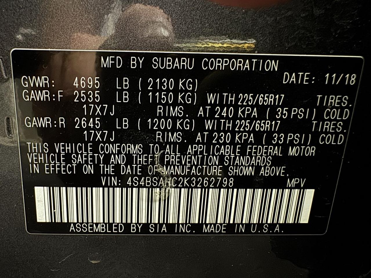 Subaru Outback  2019