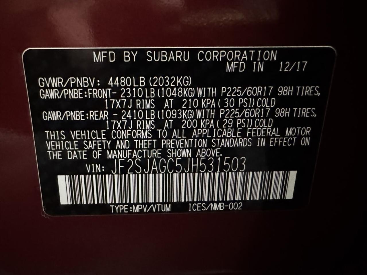Subaru Forester 2.5i Premium PZEV CVT 2018