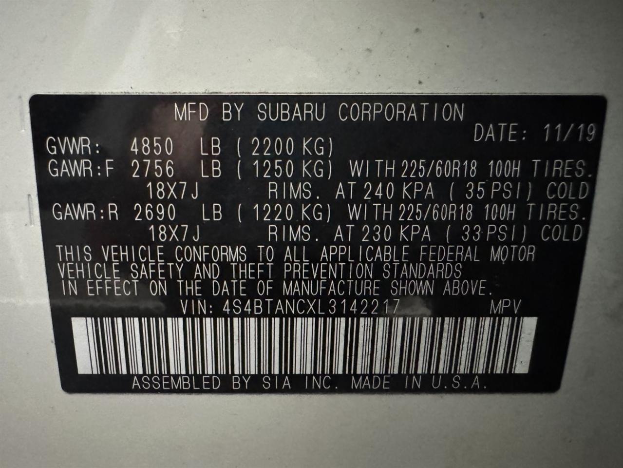 Subaru Outback Limited 2020