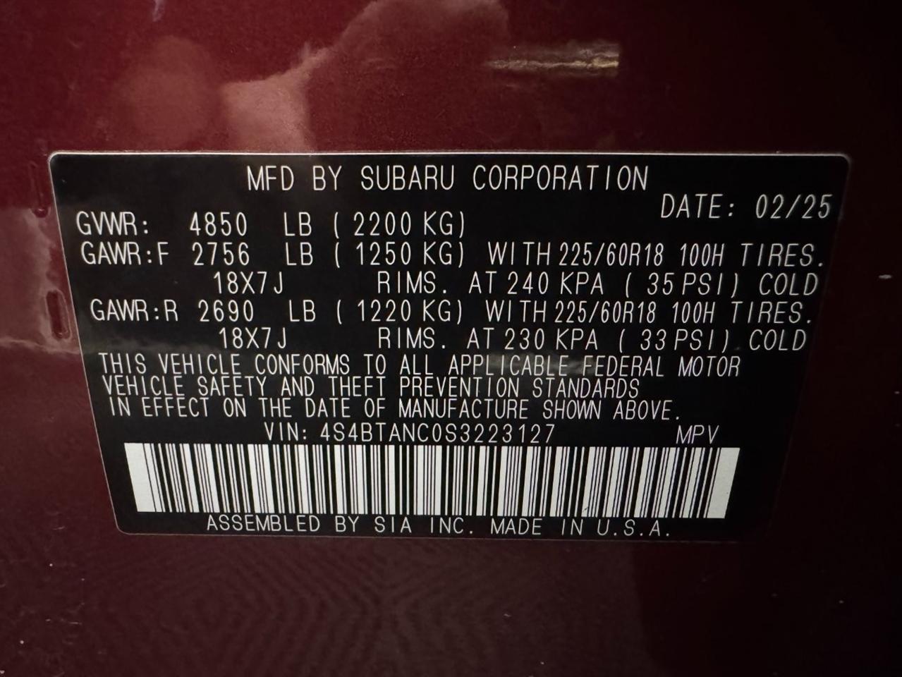 Subaru Outback Limited 2025