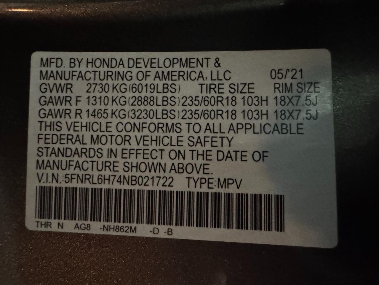 Honda Odyssey  2022