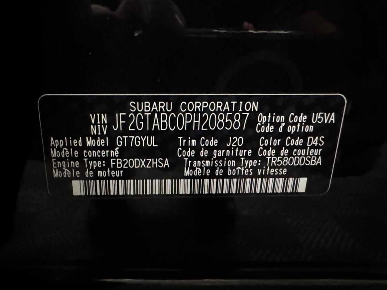 Subaru Crosstrek 2.0i CVT 2023