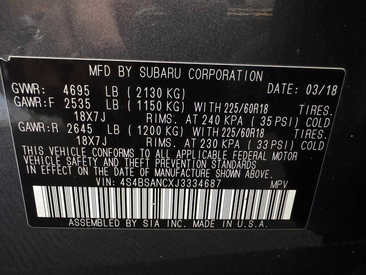 Subaru Outback  2018