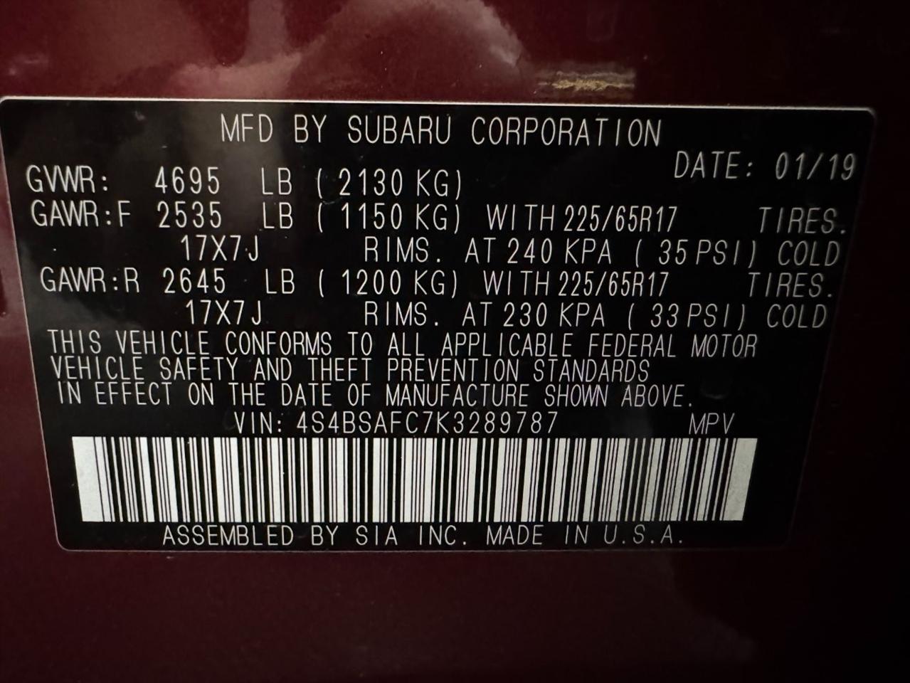 Subaru Outback  2019