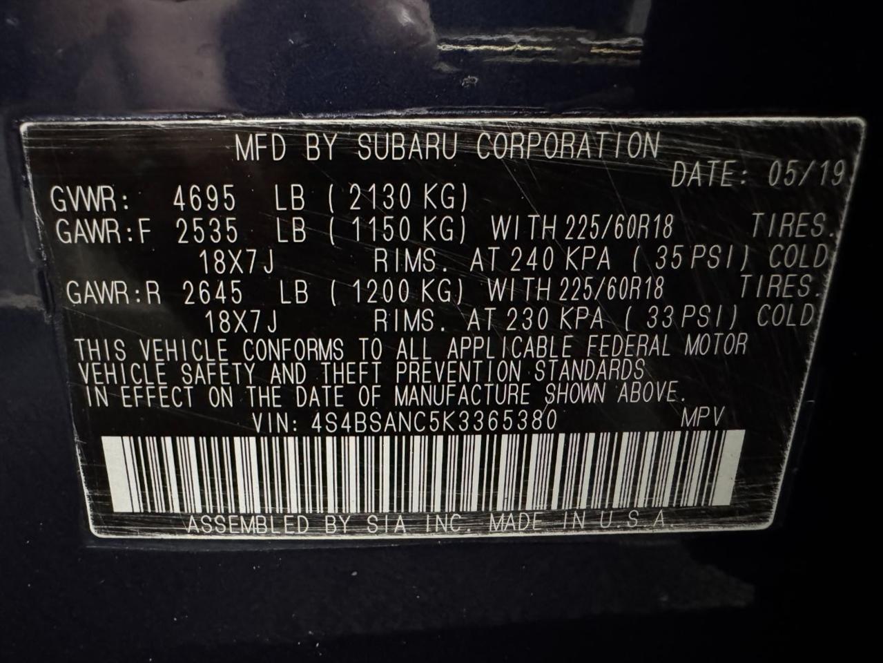 Subaru Outback  2019