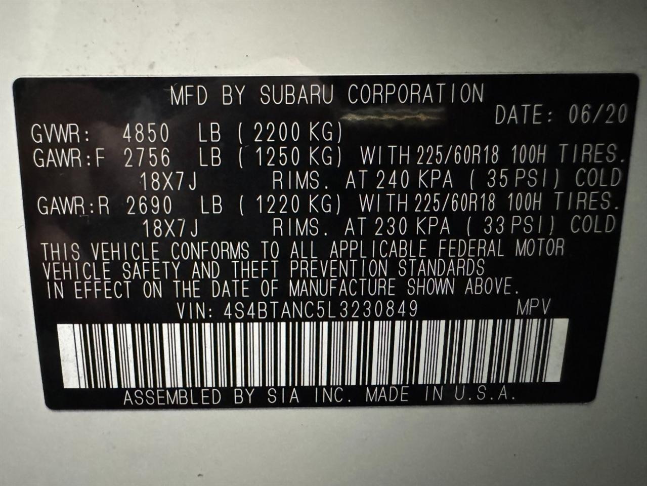 Subaru Outback  2020