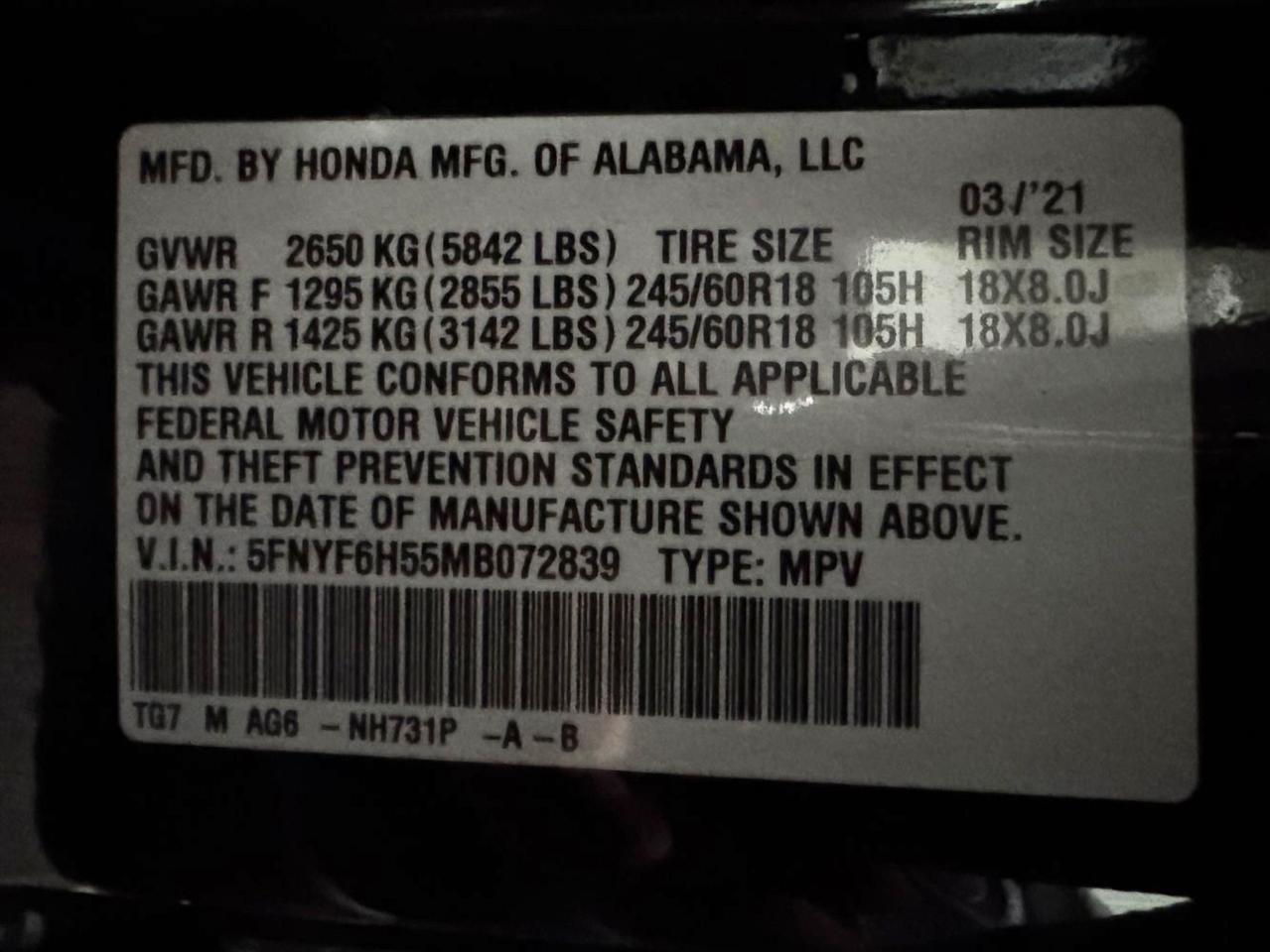 Honda Pilot  2021
