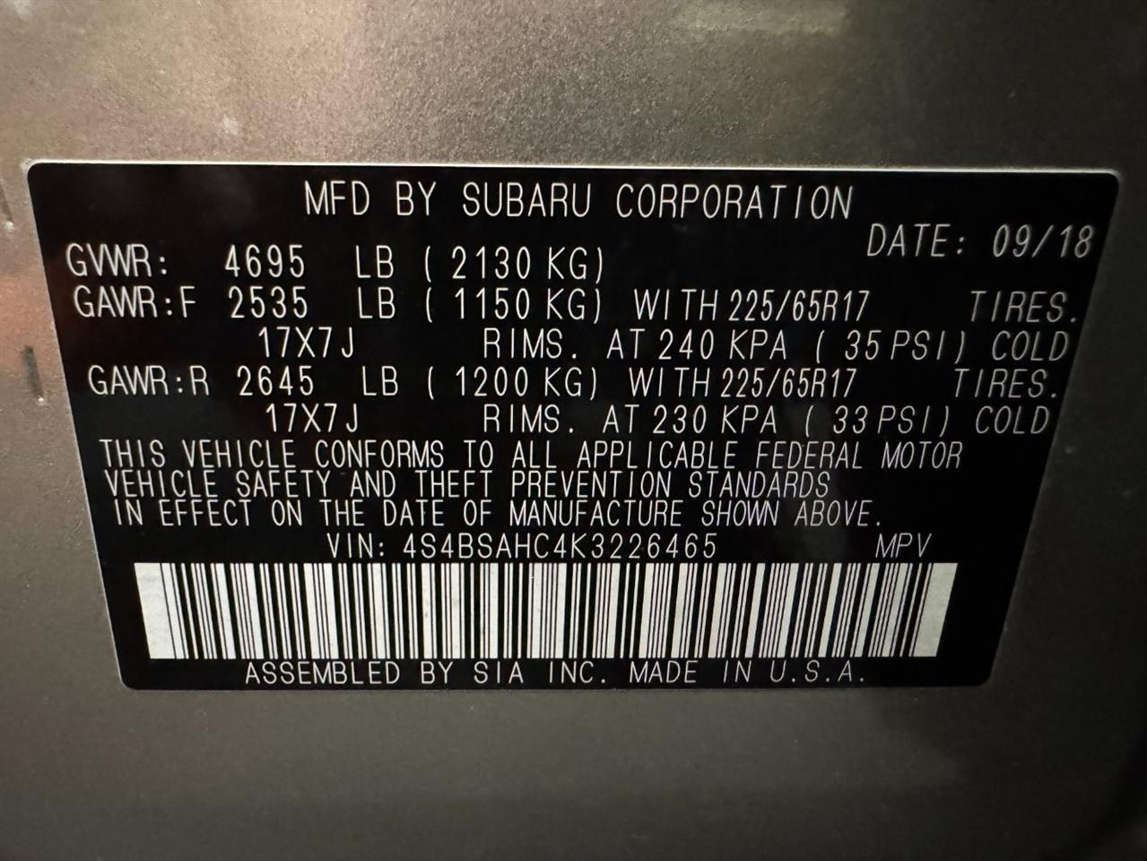 Subaru Outback  2019