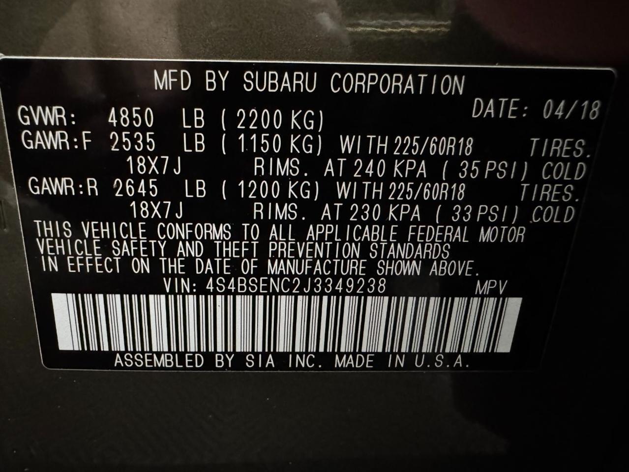 Subaru Outback  2018
