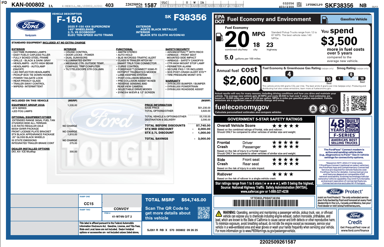 Ford F-150 STX 4WD SuperCrew 5.5' Box 2025