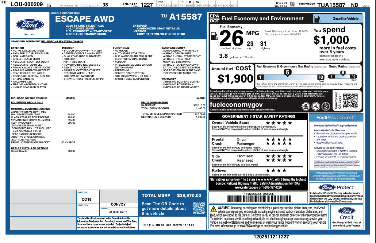 Ford Escape ST-Line Select AWD 2026