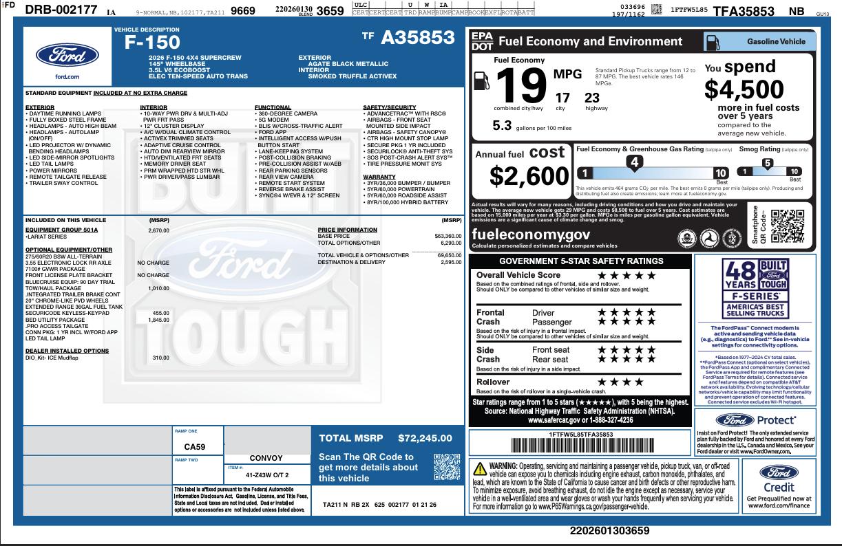 Ford F-150 Lariat 4WD SuperCrew 5.5' Box 2026