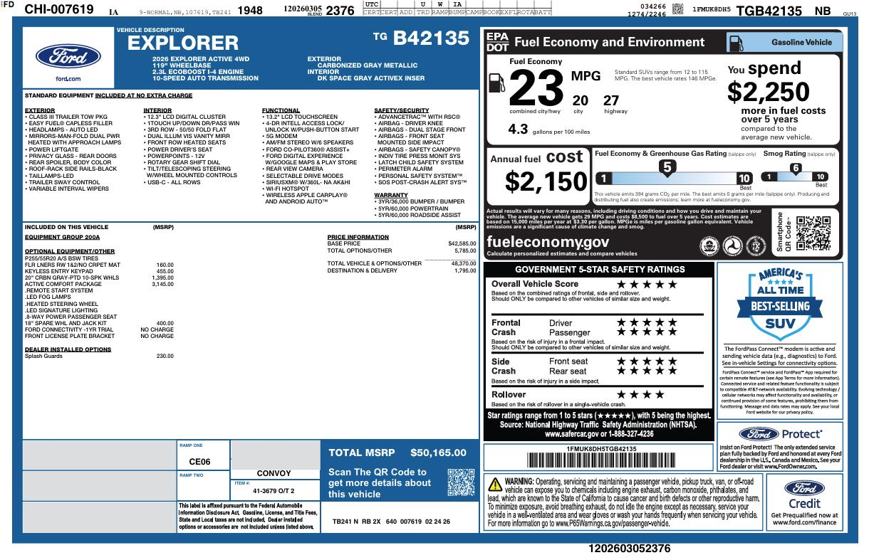 Ford Explorer Active w/200A Pkg 4WD 2026
