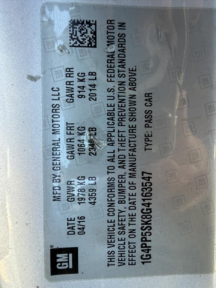 Buick Verano 4dr Sdn w/1SD 2016
