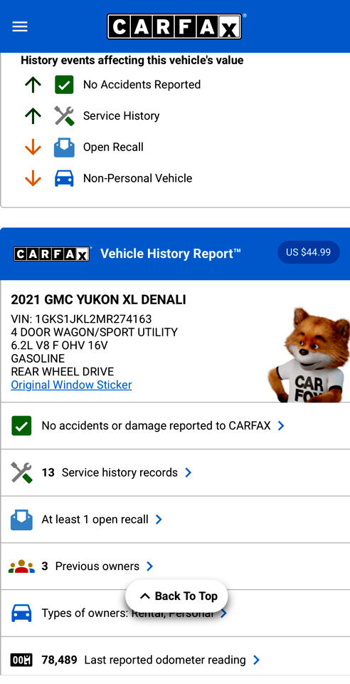 GMC Yukon XL 2WD 4dr Denali 2021