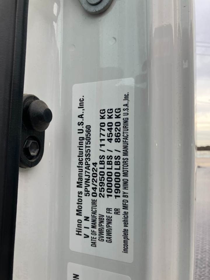 Hino 4x2 Incomplete Vehicle  2025