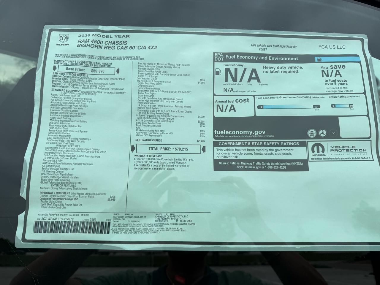 RAM 4500 Regular Cab SWB 2WD DRW 2026