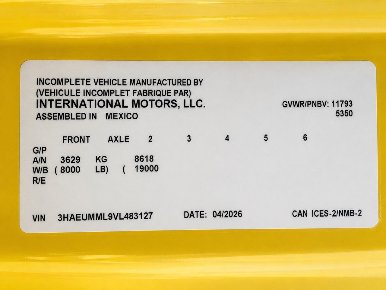 International MV607  2027