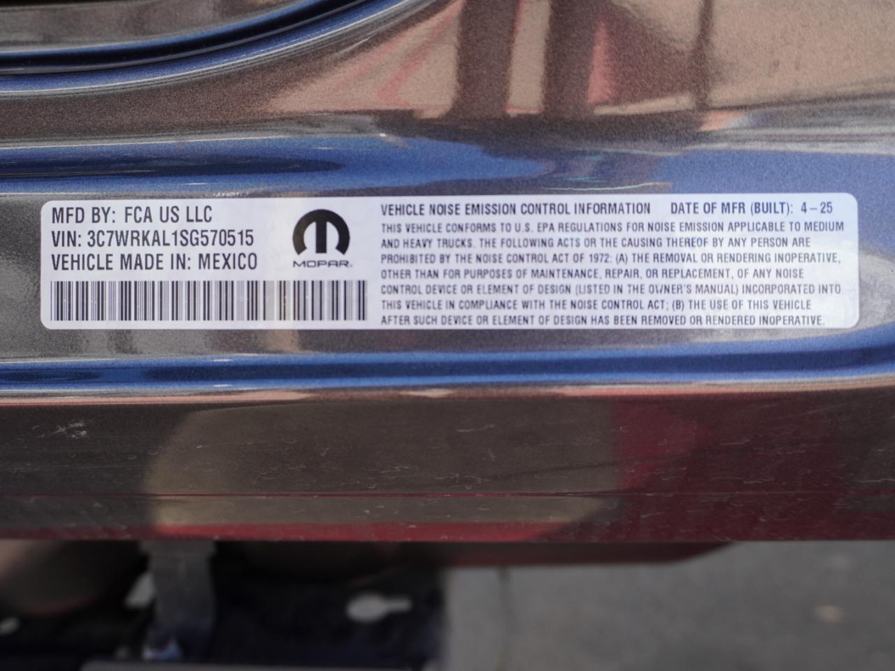 RAM 4500 Chassis Cab Tradesman 4x2 Reg Cab 60" CA 144.5" WB 2025
