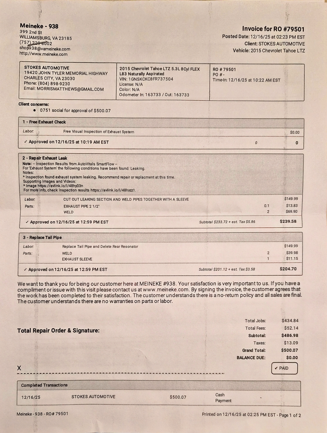 Chevrolet Tahoe LTZ 4D SUV 4WD 2015
