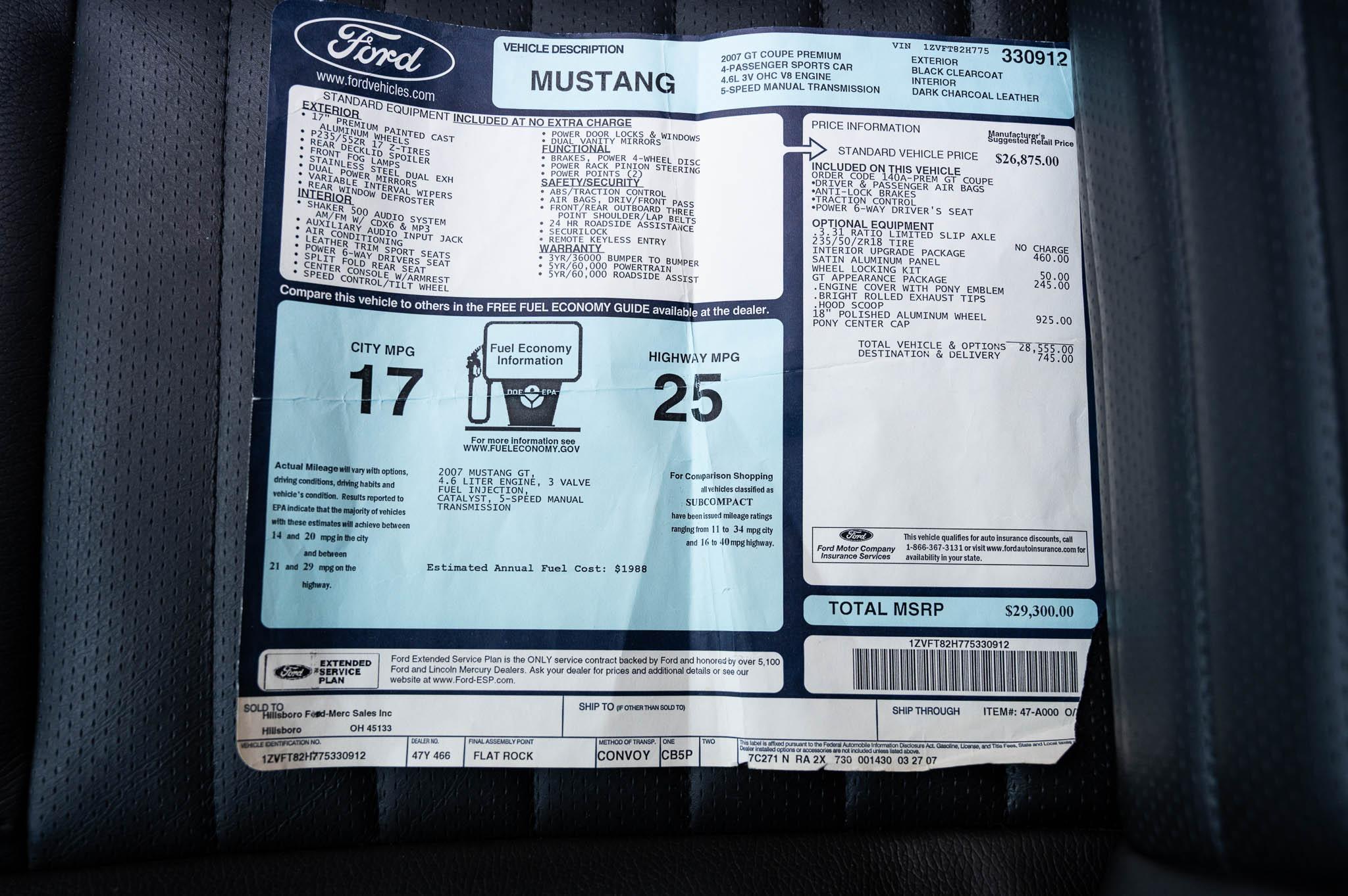 Ford Mustang GT Premium 2D Coupe 2007