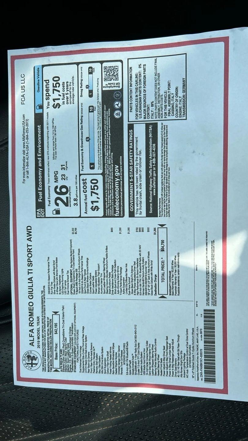 Alfa Romeo Giulia Ti AWD 2019
