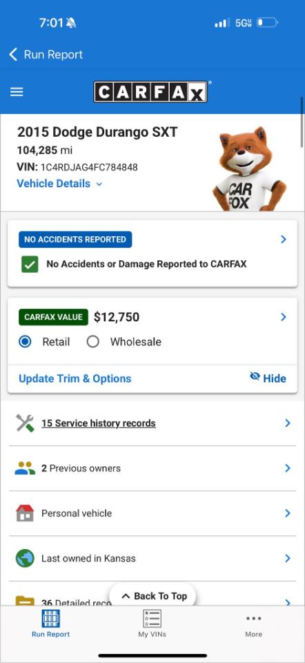 Dodge Durango SXT AWD 2015