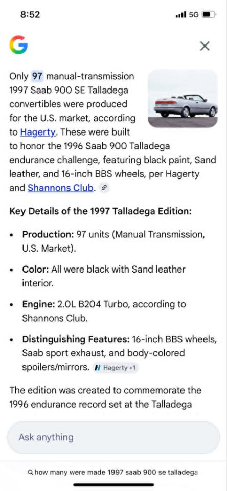 Saab 900 SE Turbo convertible 1997