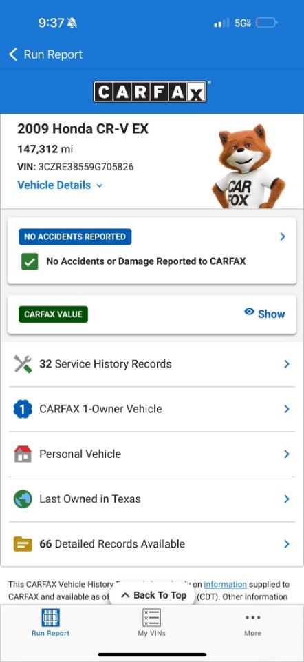 Honda CR-V EX 2WD 5-Speed AT 2009