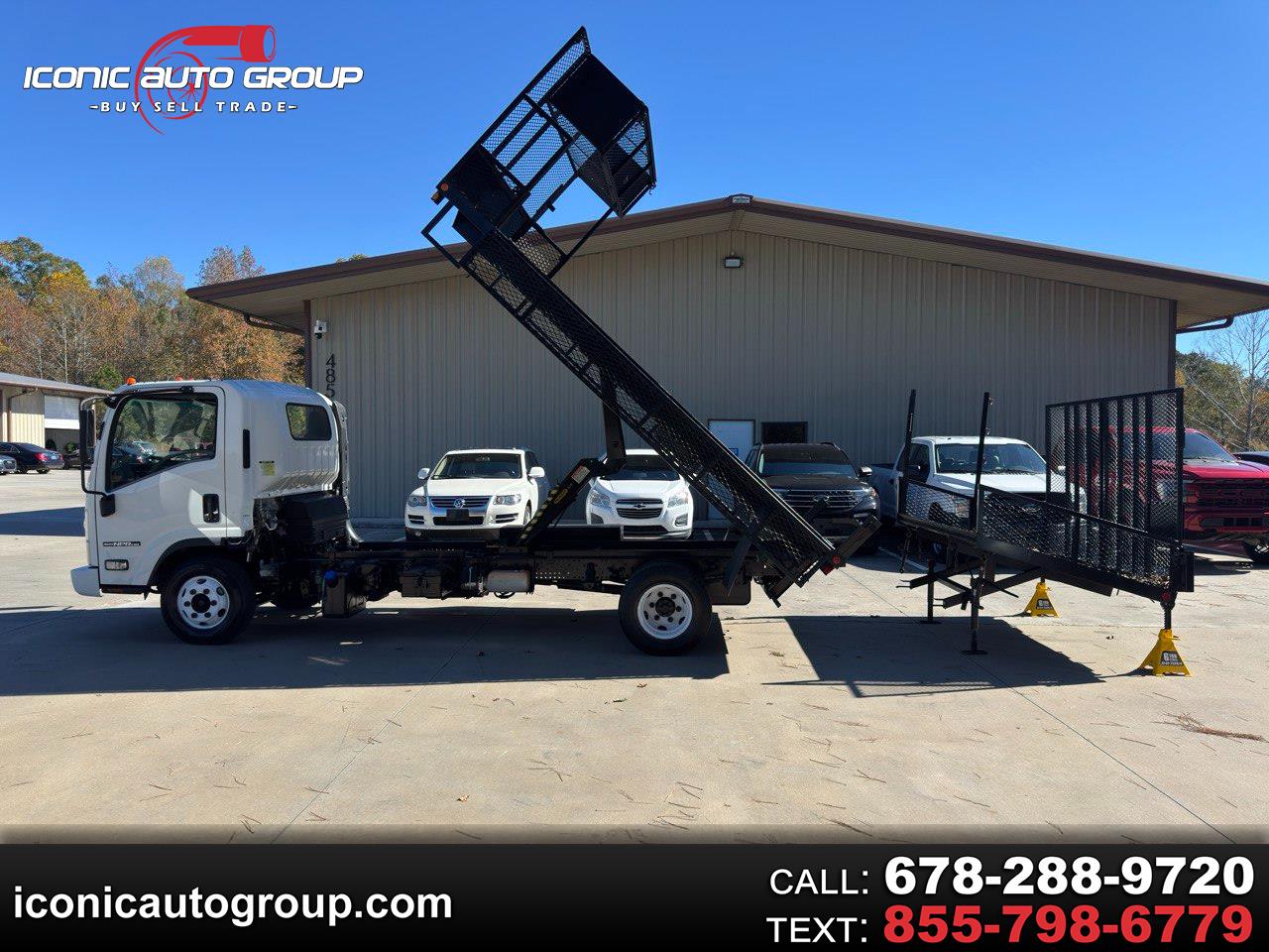 2012 Isuzu NPR HD DSL REG Dump Body Landscape Truck w/ Detachable Dovetail