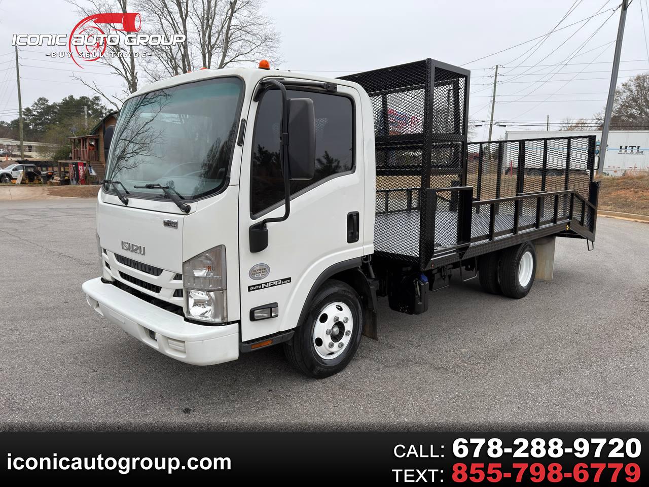 2019 Isuzu NPR DSL REG AT landscape body 18' bed 4' dove