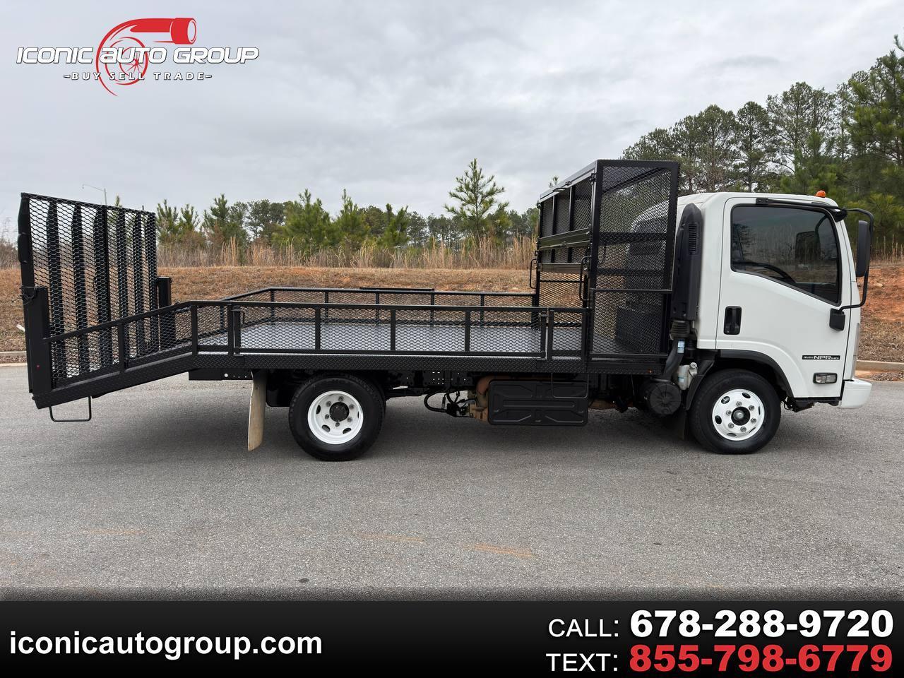 2019 Isuzu NPR DSL REG AT landscape body 18' bed 4' dove