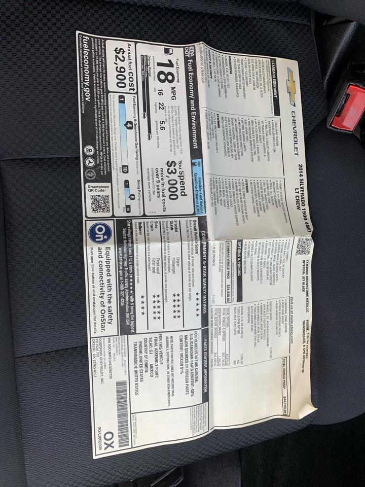 Chevrolet Silverado 1500 4WD Crew Cab 143.5" LT w/1LT 2014