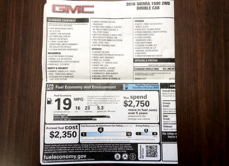 GMC Sierra 1500 Base Double Cab 2WD 2016