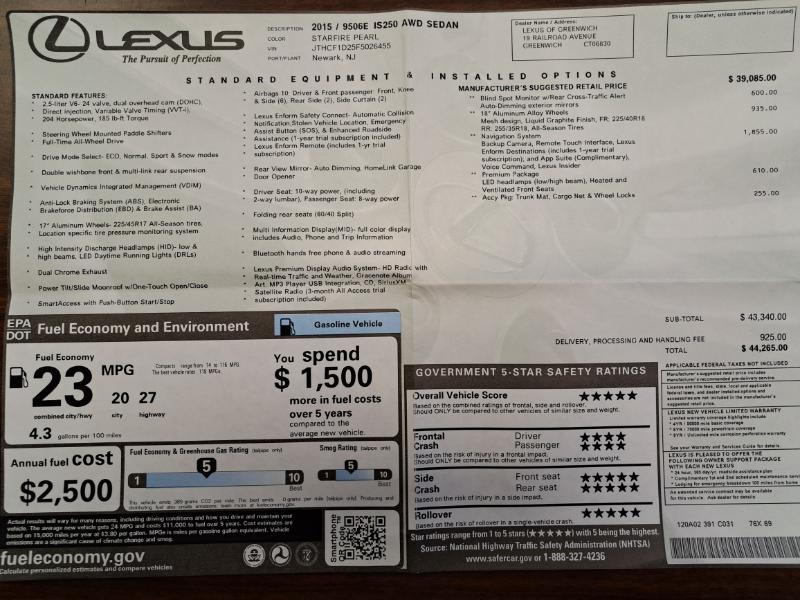 Lexus IS 250 AWD 2015