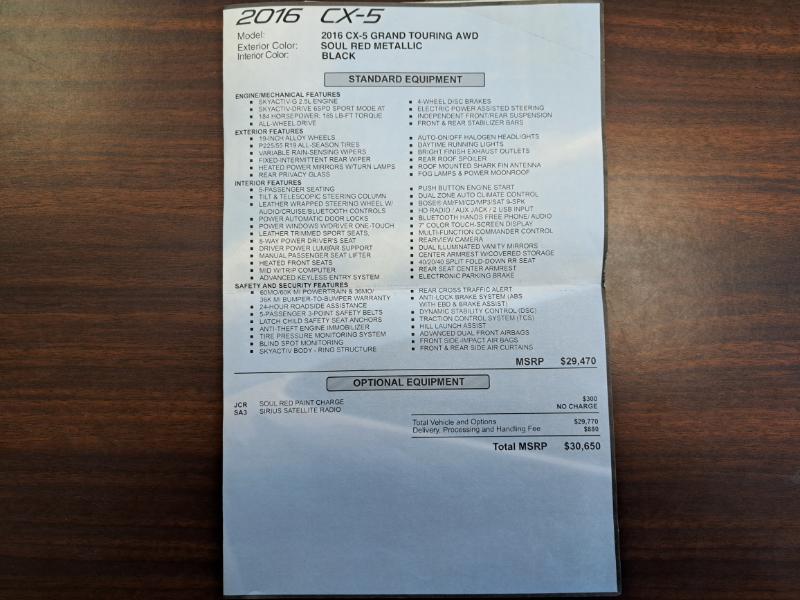 Mazda CX-5 Grand Touring AWD 2016