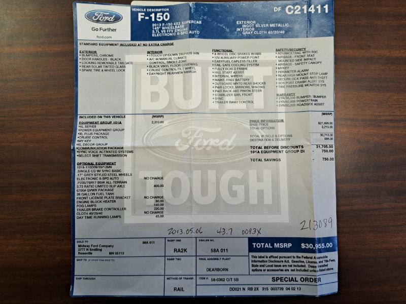 Ford F-150 XLT SuperCab 6.5-ft. Bed 2WD 2013