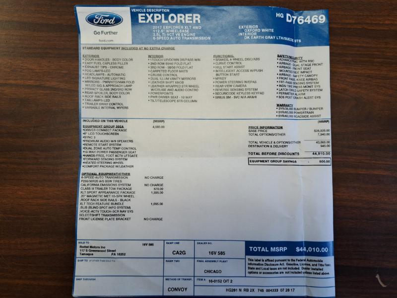 Ford Explorer XLT 4WD 2017