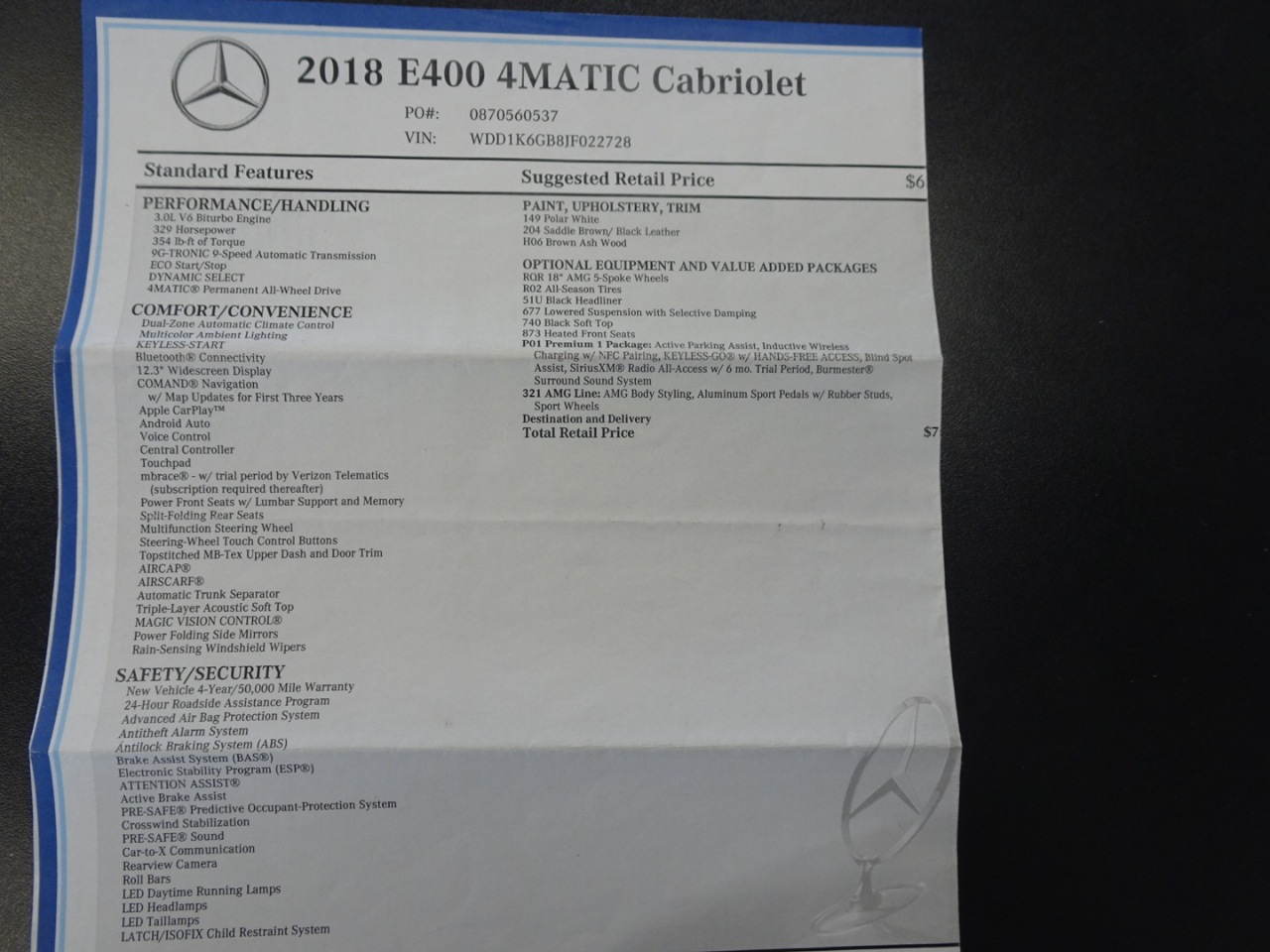 Mercedes-Benz E-Class E400 4MATIC Cabriolet 2018