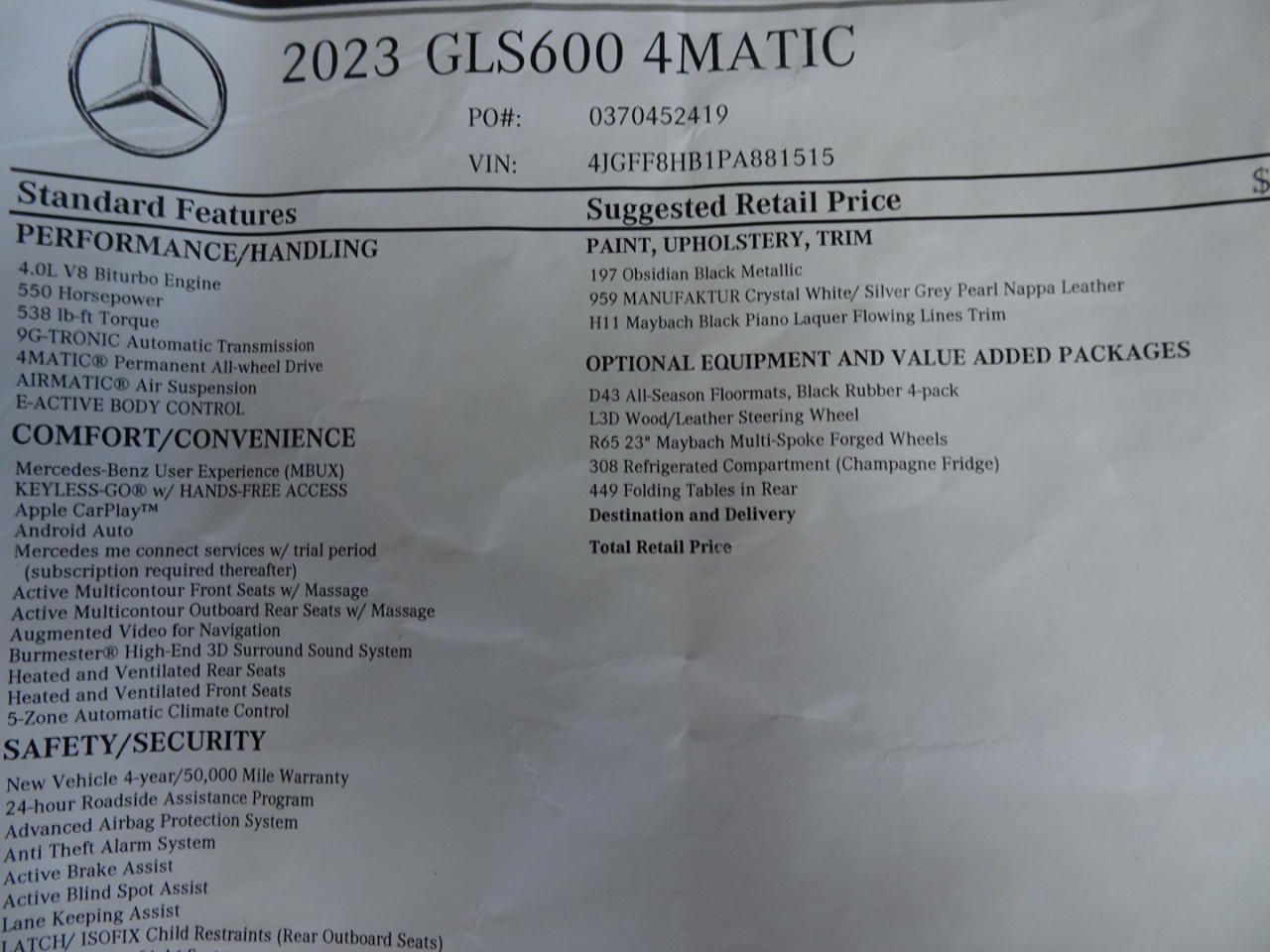 Mercedes-Benz GLS-Class GLS600 4MATIC 2023