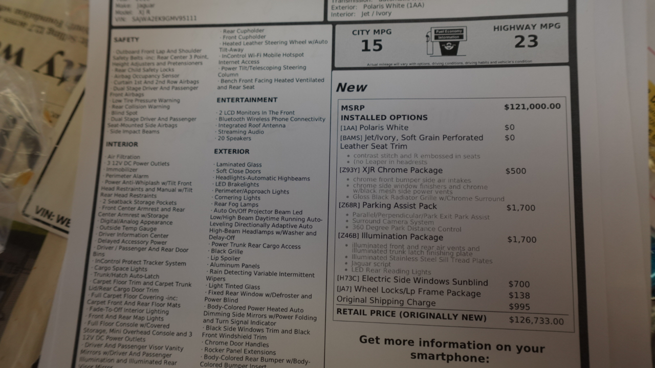 Jaguar XJ-Series XJR LWB 2016