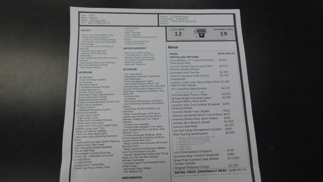 Bentley Bentayga Mulliner 2018
