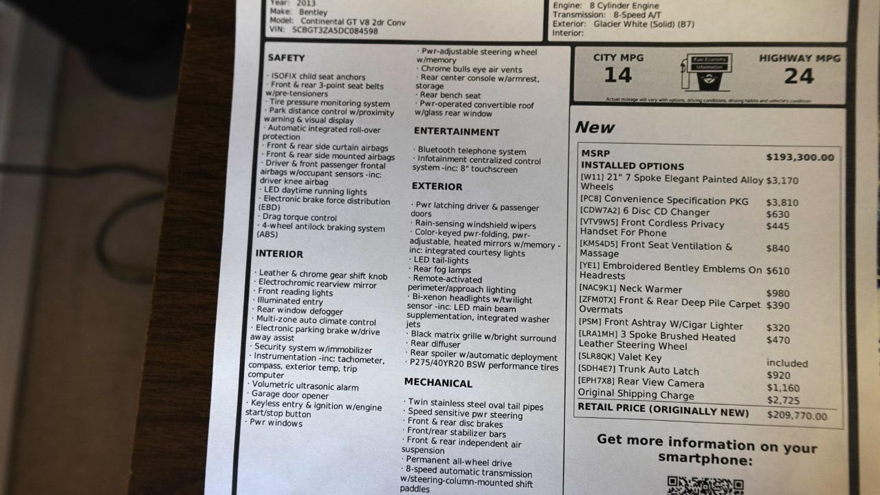 Bentley Continental GTC V8 2013