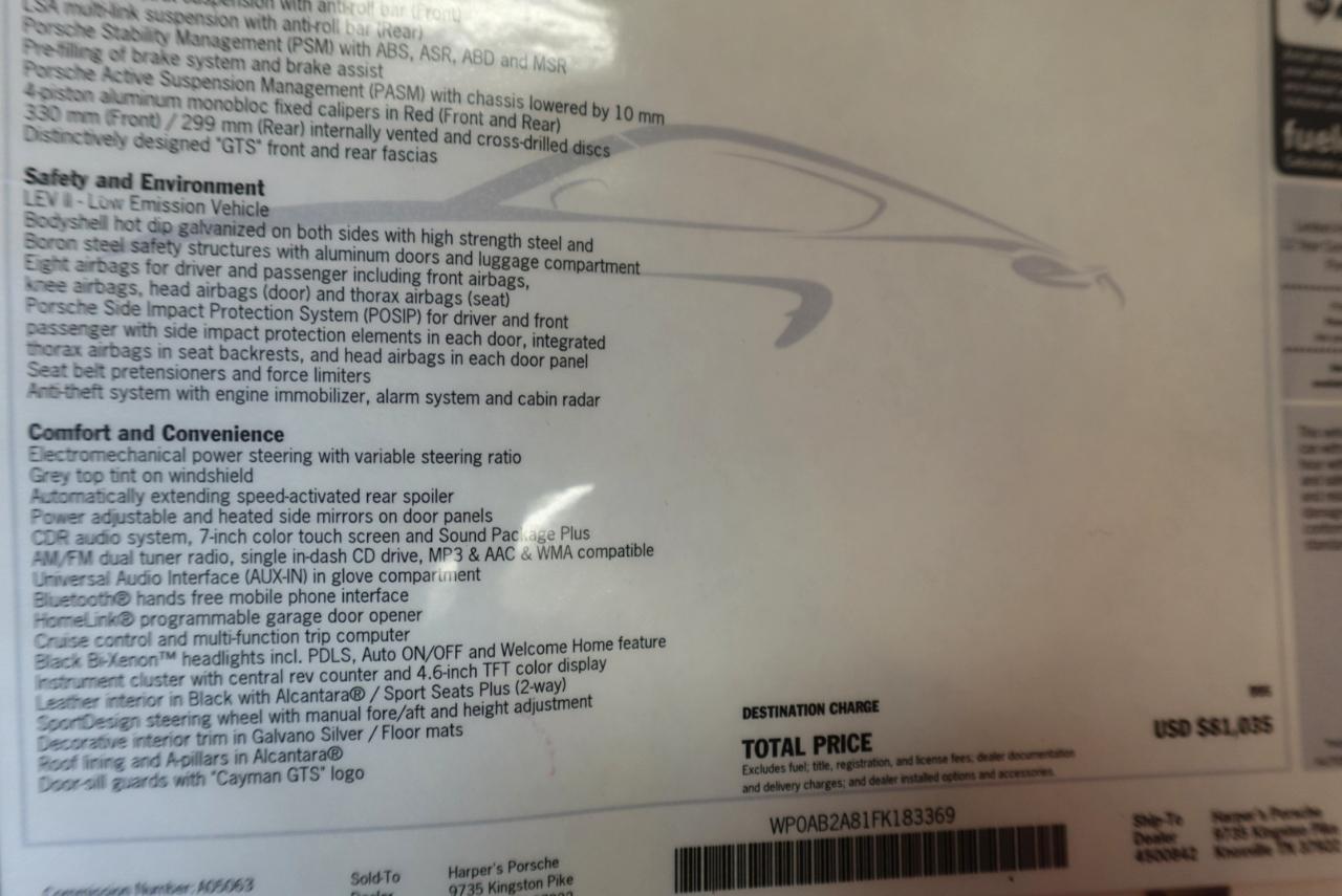 Porsche Cayman GTS 2015