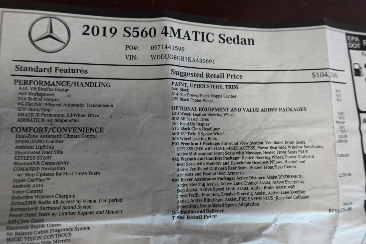 Mercedes-Benz S-Class S560 4MATIC 2019