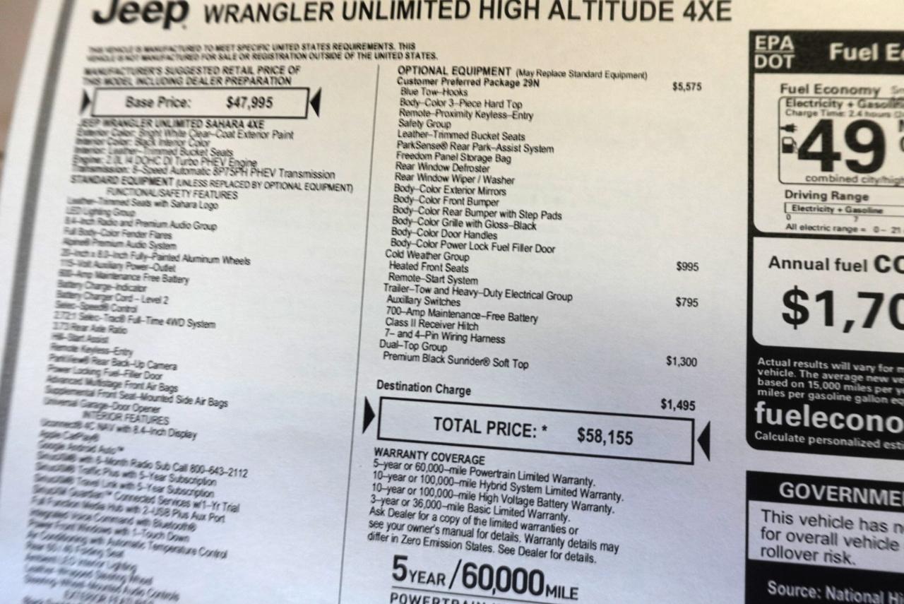 Jeep Wrangler 4xe Unlimited Sahara 2021