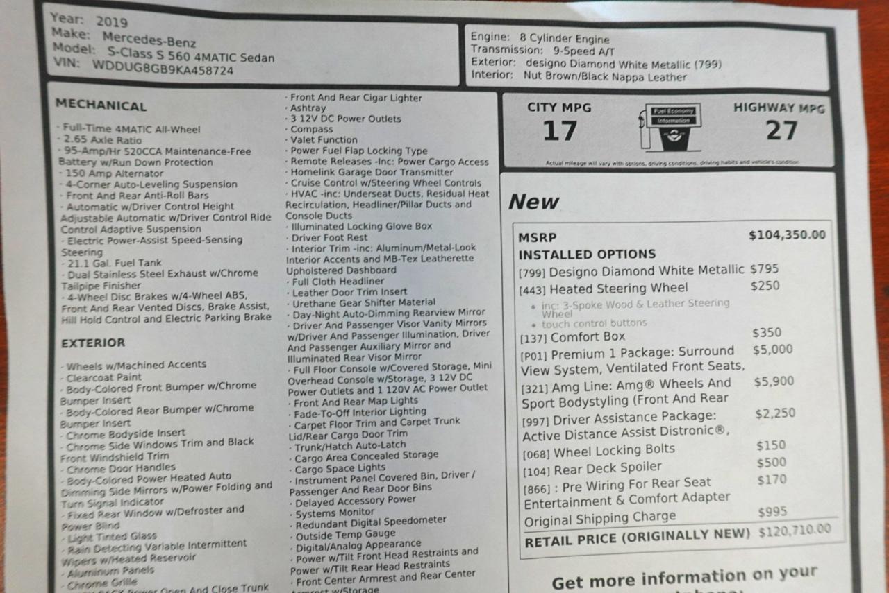 Mercedes-Benz S-Class S560 4MATIC 2019