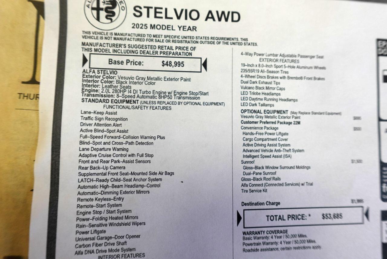 Alfa Romeo Stelvio Sprint AWD 2025