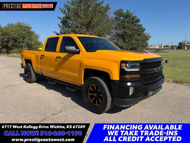 Yellow 2018 Chevrolet Silverado 1500 Pickup Truck Four-Wheel Drive Automatic