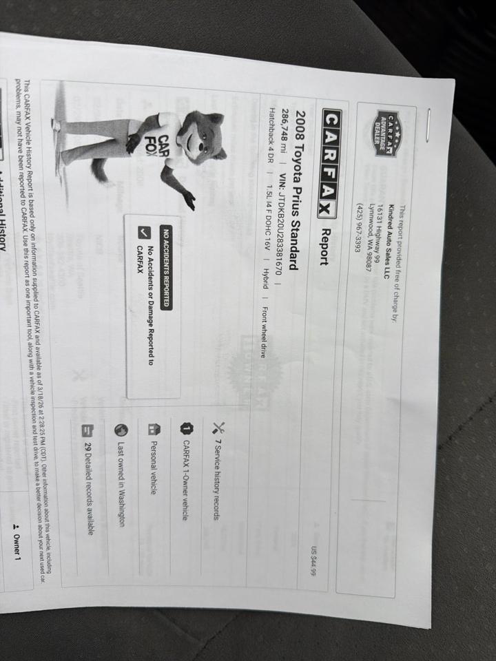 Toyota Prius 4-Door Liftback 2008